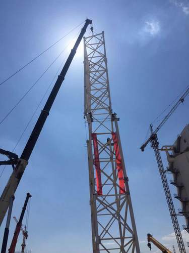 陜煤建設(shè)中煤公司：曹家灘項目部4#驅(qū)動機房至塊煤倉棧橋支架吊裝作業(yè)順利完成